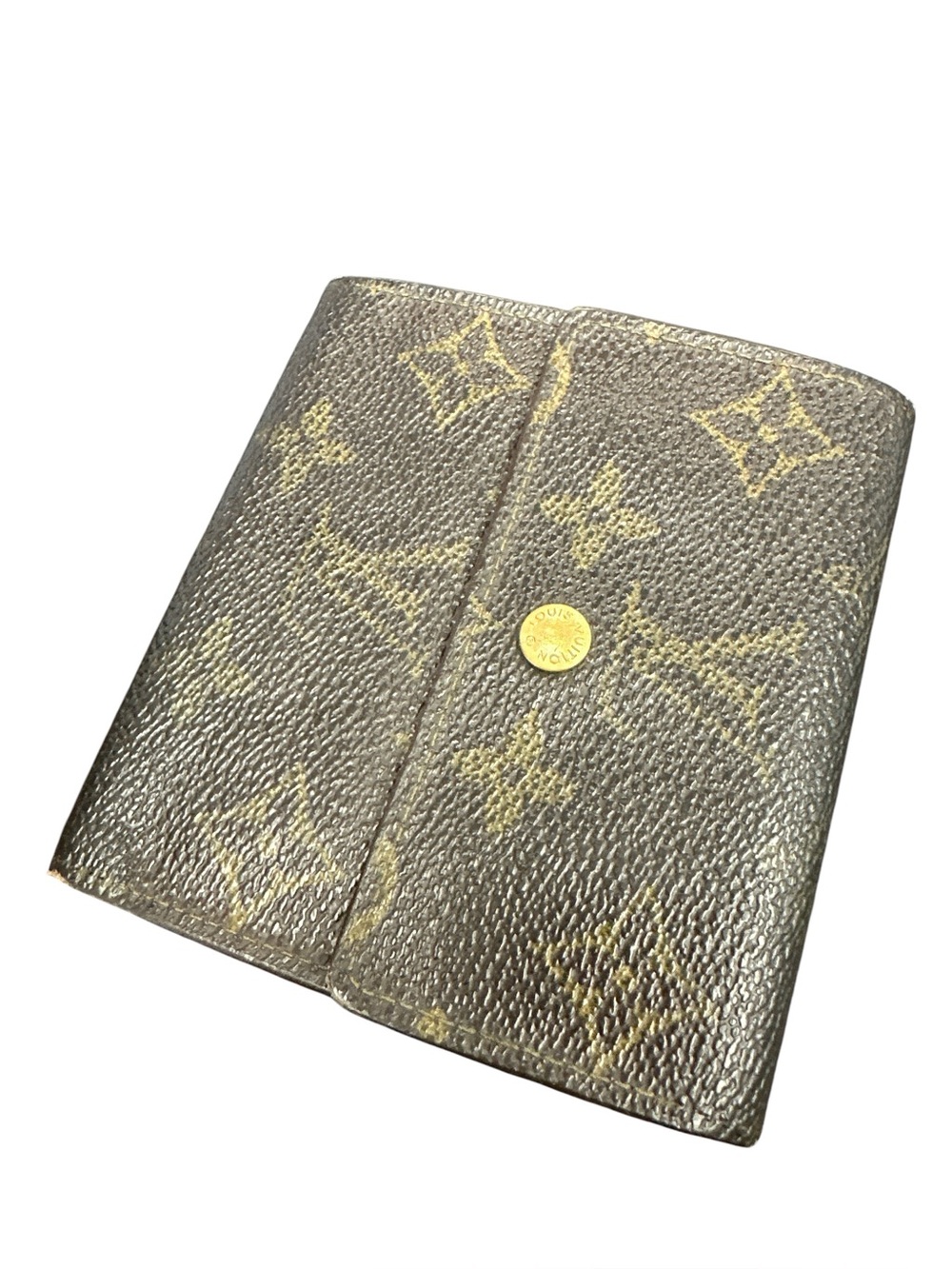 Louis Vuitton Monogram Canvas Card & Key Holder in Brown with Gold Hardware